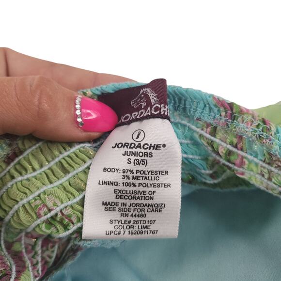 Vintage Y2k Halter Top Small 2000s Paisley Green Blue Lace Chiffon Fairycore - Picture 15 of 15